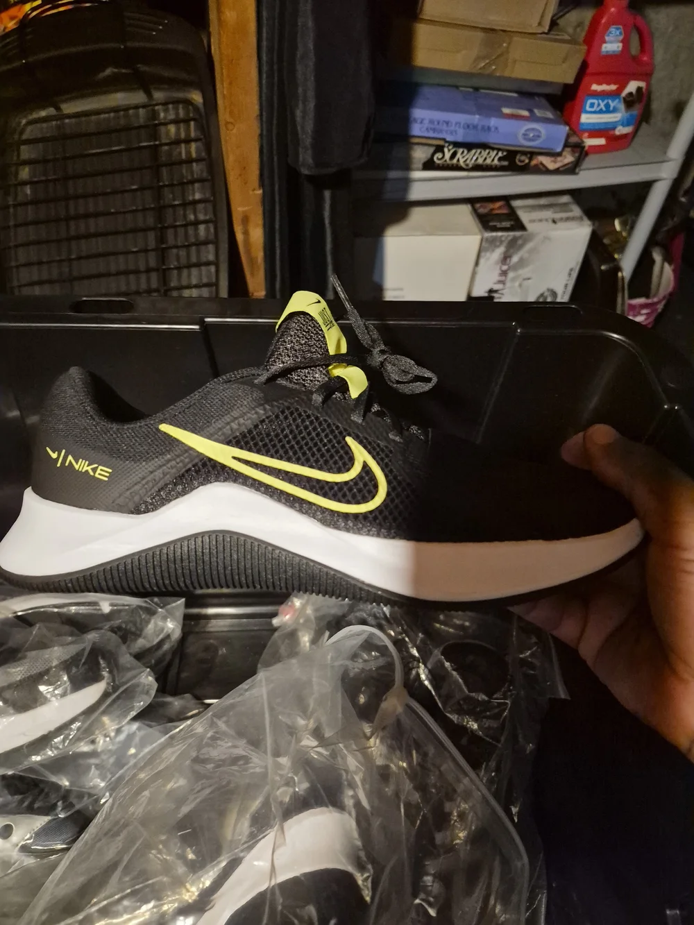 Nike Black with Neon Yellow Accents Athletic Shoes